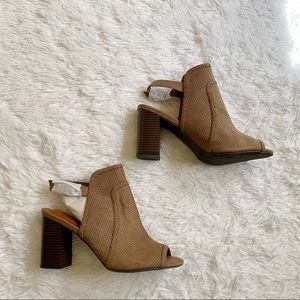 MIA Perforated Heeled Sandal - Taupe